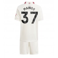 Manchester United Kobbie Mainoo #37 3rd trikot Kinder 2023-24 Kurzarm (+ Kurze Hosen)